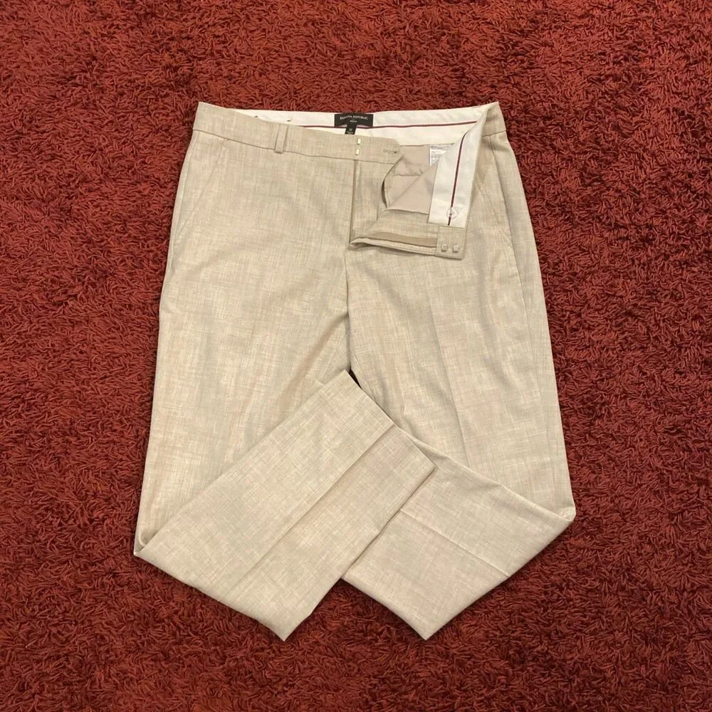 Banana Republic Reegan Womens Dress Pants Size 12 Beige Formal Office Trousers